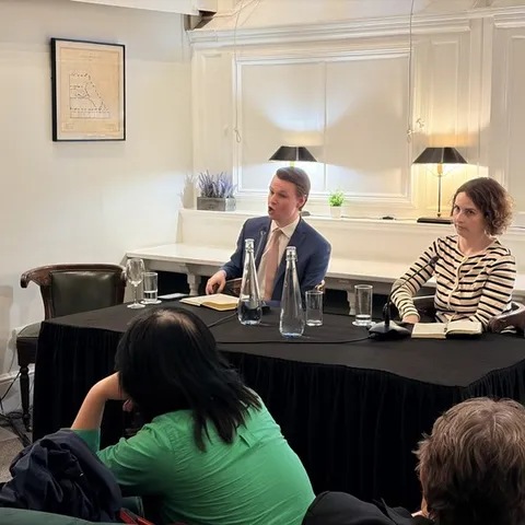 Josh Reynolds MP and Luisa Porritt at a Circle event